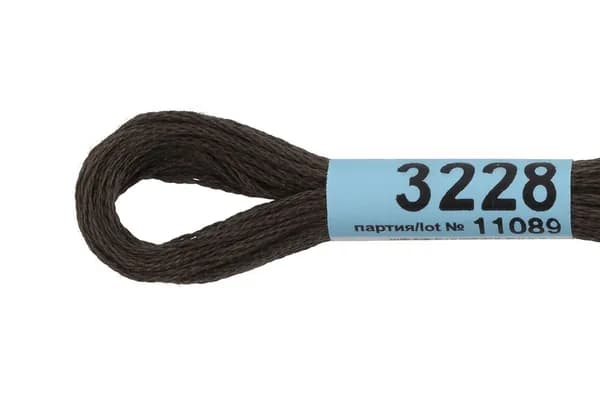 Мулине GAMMA нитки для вышивания 4 шт. по 8 м., 3228 темно-коричневый хаки
