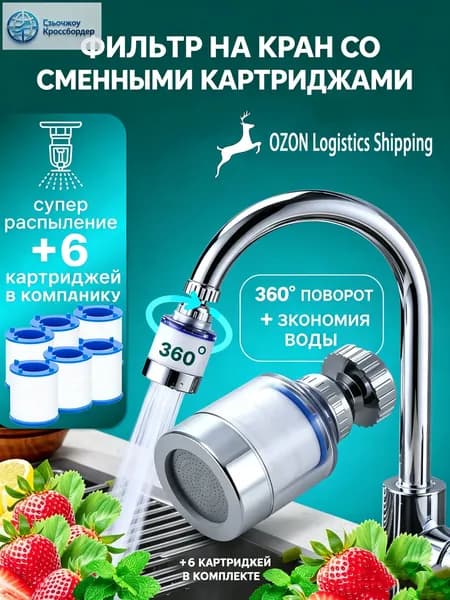 Фильтр для воды для кухни дачи водосберегающий и сменные картриджи