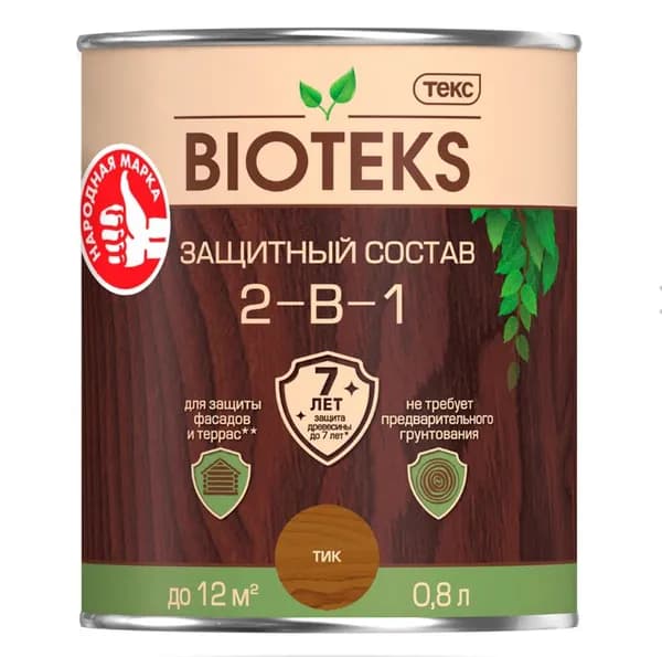 Состав защитный BIOTEKS алкидный 0,8 л тик