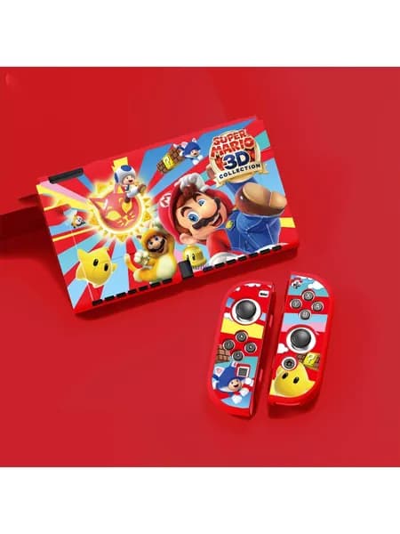 Силиконовый защитный чехол на игровую приставку Nintendo Switch Oled, мягкий чехол из TPU Super Mario