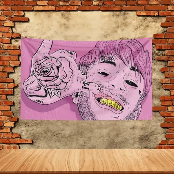 Рэп-звезда MMMO-rpp Lil Peep флаг 100-70 Фотозона на фоне баннера