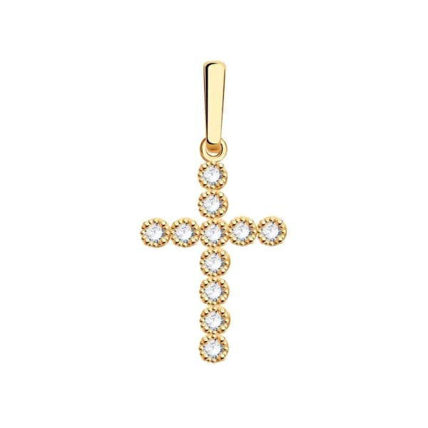 Золотая подвеска DIAMANT-ONLINE с фианитом 585 пробы