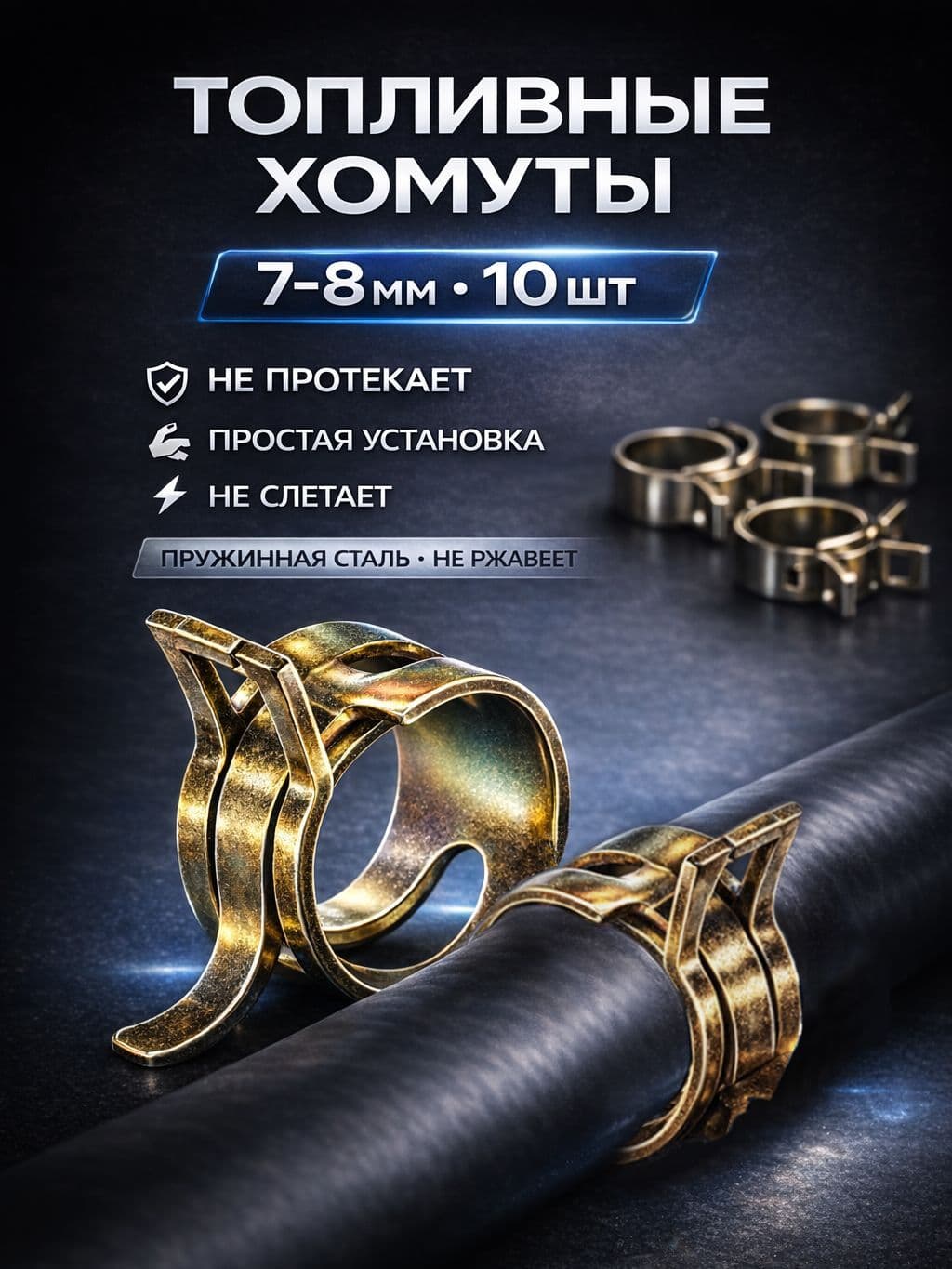 Хомуты на топливный шланг 8 мм