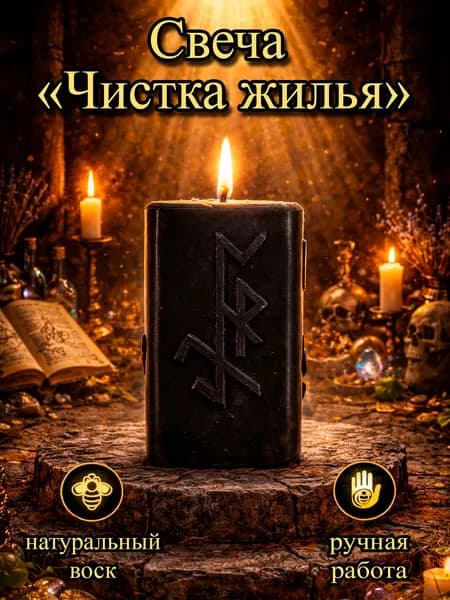 Программная магическая свеча с рунами "Чистка жилья"