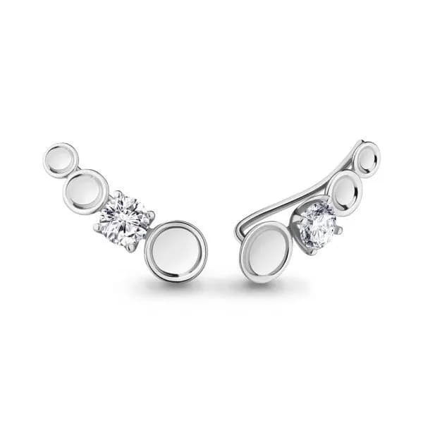 Серьги каффы серебряные