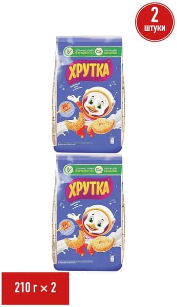Сухой завтрак фигурный Хрутка Луны и галактики кукурузный с медом 210 г, набор: 2 штуки