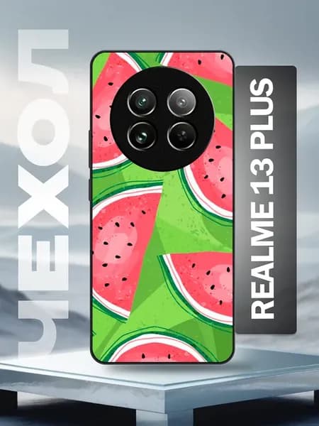 Чехол на Realme 13 Plus принт с арбузами