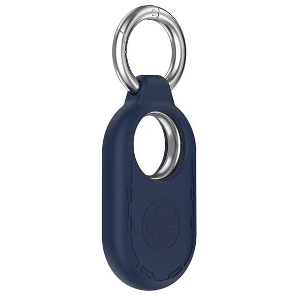 Силиконовый чехол для Samsung Galaxy SmartTag2, синий, с металлическим крючком