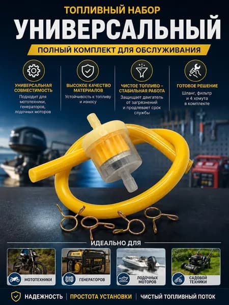 Фильтр топливный , бензошланг( топливный шланг) и хомуты