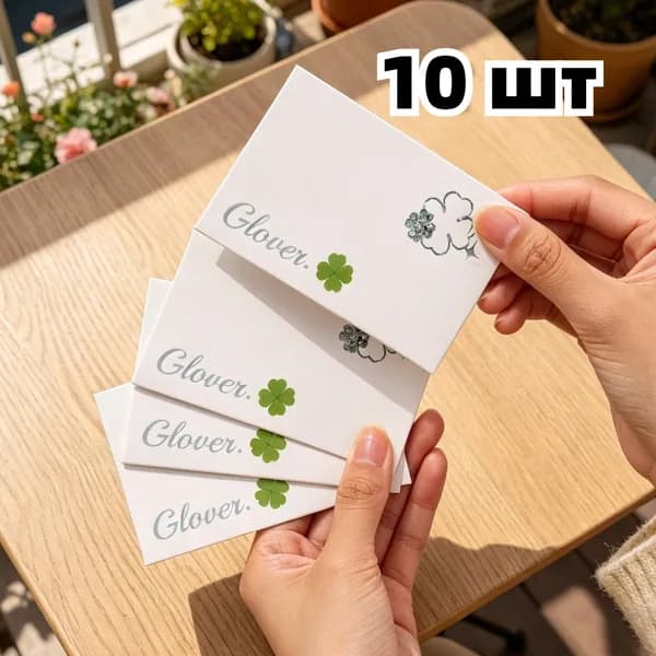 Конверты с клевером, 10 шт, для подарков
