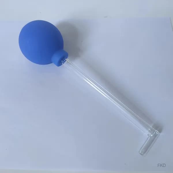 Ирригатор для полости рта стеклянный с прямым наконечником и грушей PVC ручной
