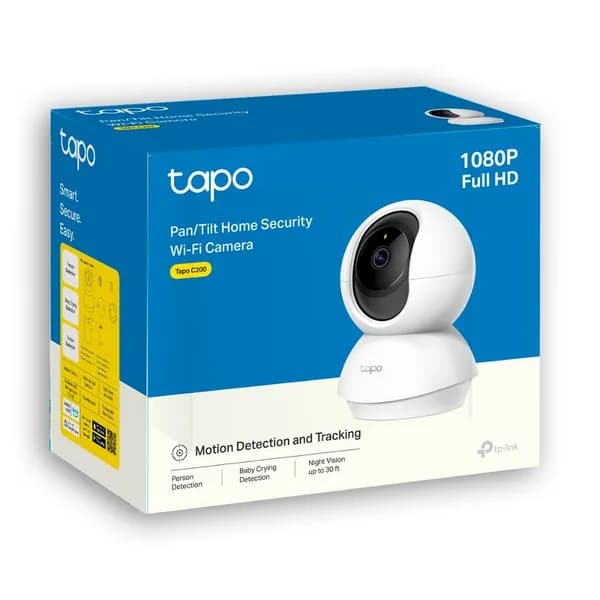 Wi-Fi камера TP-Link Tapo C200, 2Мп, 1080p, поворотная, двусторонняя аудиосвязь, ночной режим, обнаружение движения