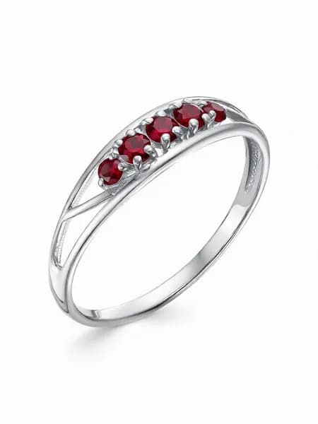 Jewelry Valley Кольцо ювелирное с гранатом, родий, серебро 925 пробы