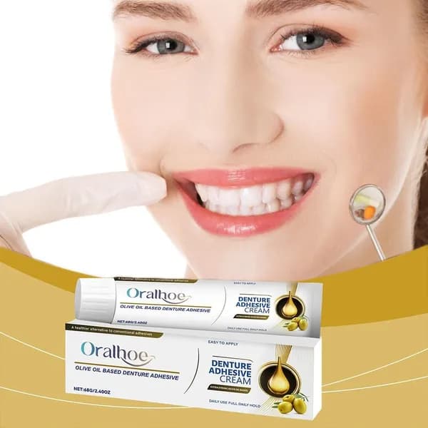 Крем для фиксации зубных протезов, без цинка, сверхсильной фиксации, для верхних, нижних или частичных протезов в течение всего дня
