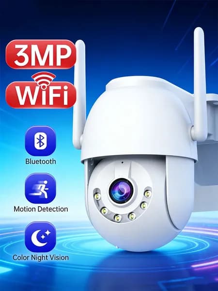 Камера видеонаблюдения wifi уличная видеокамера беспроводная поворотная 3mp с С 5-кратным зумом