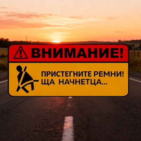 Автомобильная наклейка Внимание! Пристегните ремни! Ща начнется! Цветной ПВХ, декоративный стикер
