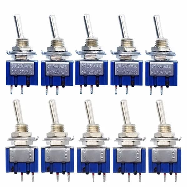 10шт Новых Мини-Тумблеров MTS-101 2 Pin SPST ВКЛ-ВЫКЛ 2-Позиционных 6A 250V переменного тока