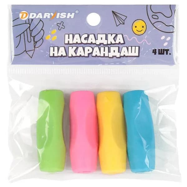 Тренажер-насадка на карандаш для постановки письма, 4 шт