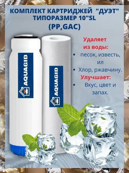 Комплект картриджей "ДУЭТ" (PP,GAC) 10" SL