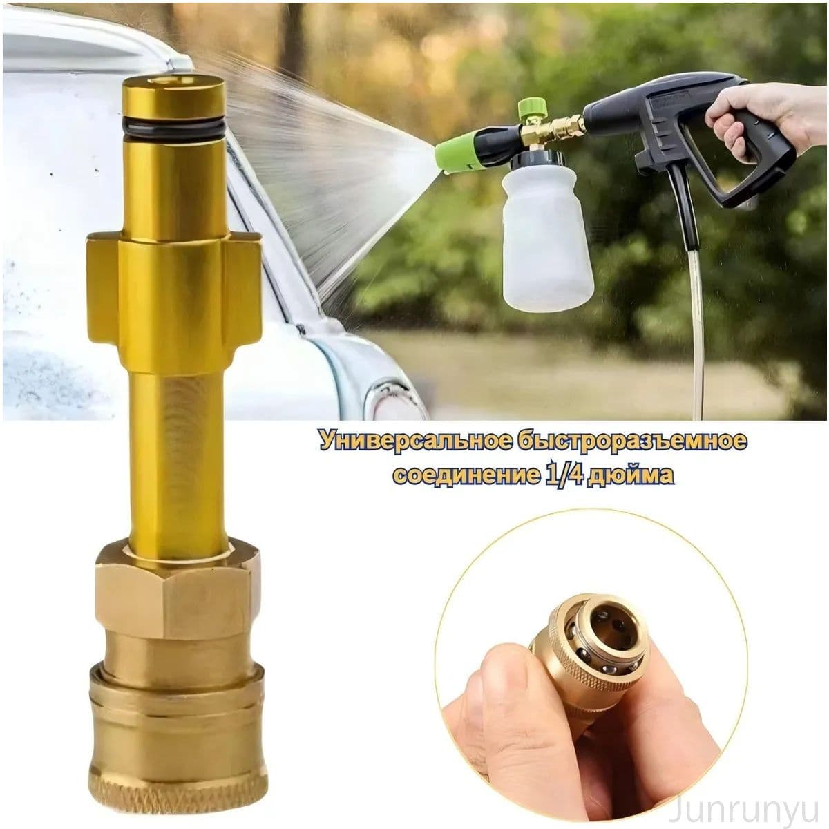 Переходник для аппарата высокого давления, применяемый к Huter, Elitech, Daewoo, Patriot, Redverg, Ryobi, Alteco, Carver, оснащен наружной резьбой 1/4 дюйма, качественный-ВыгоднаяПокупка