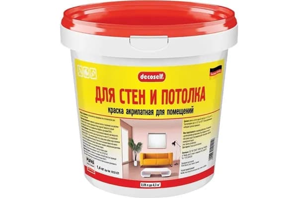 ПУФАС Краска для стен и потолков Decoself мороз. (0,89л-1,4кг) СП
