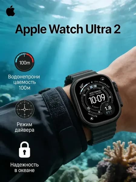 Смарт часы мужские Watch Ultra 2 49mm титановые волна