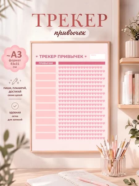 Трекер Привычек на стену А3