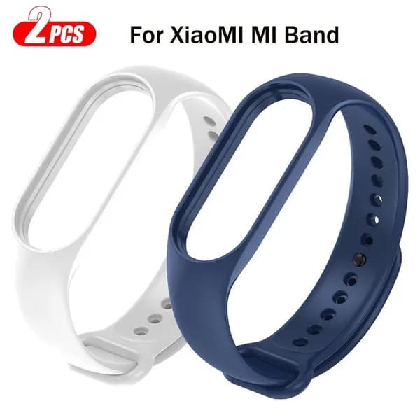Силиконовый ремешок для Mi Band 7 6 5 4 3, для запястья от 5,5 до 8,5 дюймов, 2шт