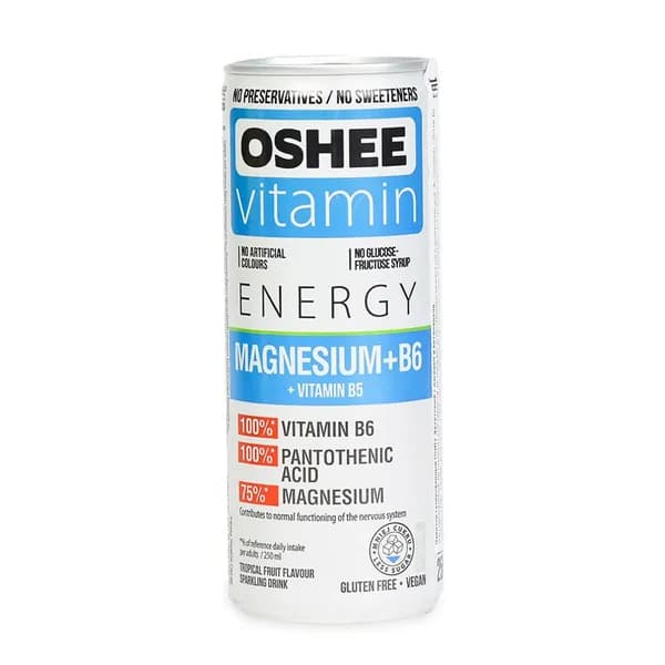 Газированный напиток Oshee Magnesium+В6 фруктовый 250 мл