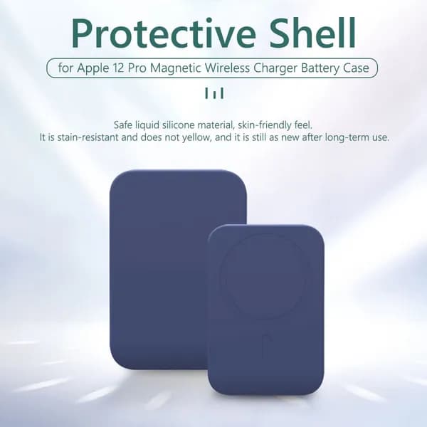 Силиконовый чехол для внешнего аккумулятора Apple Magnetic, тёмно-синий, с отверстиями