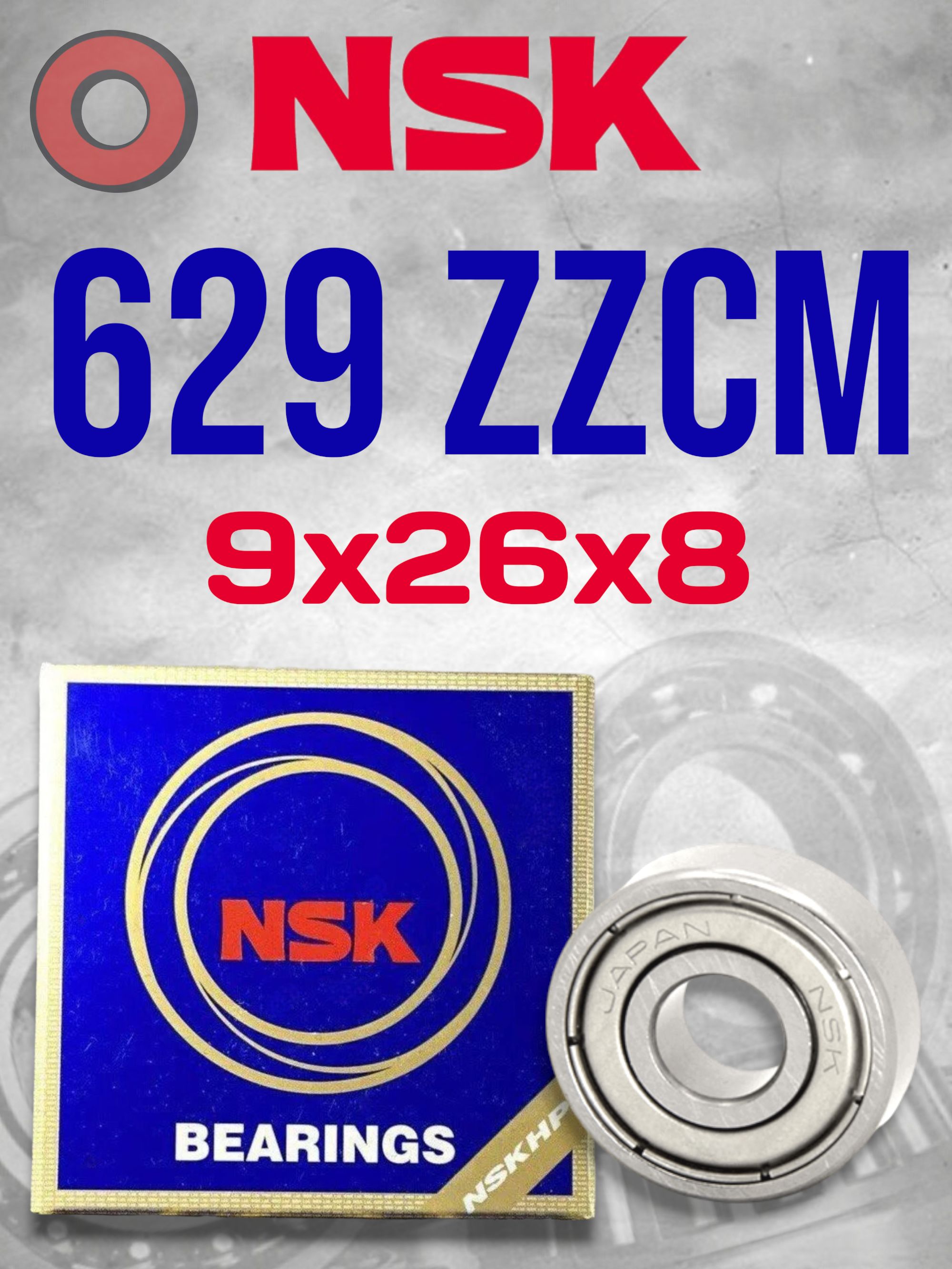 Подшипник NSK 629 ZZCM (9x26x8) Made in JAPAN