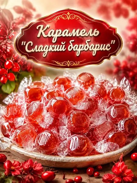 Конфеты карамельные леденцовые "Сладкий барбарис" 300 гр.