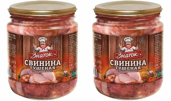 Знаток Свинина тушеная Гост, 500 г, 2 шт