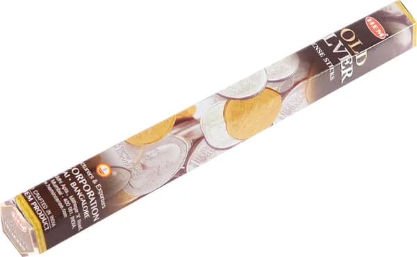 Благовония палочки HEM "Gold Silver" (Золото и Серебро), 20 шт