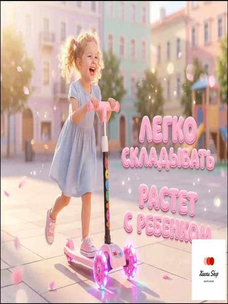 Самокат LrlKMXXj, розовый