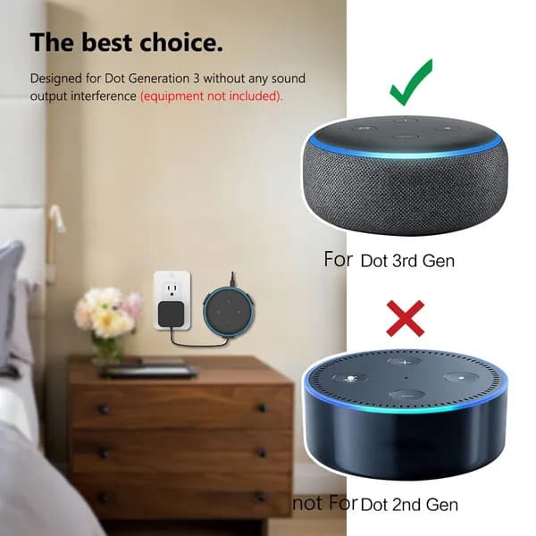 Кронштейн для настенного монтажа Amazon Echo Dot 3-го поколения с системой управления кабелями