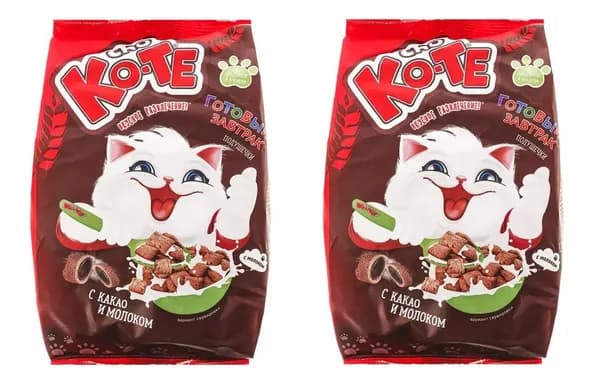 CHO KO-TE Подушечки с какао и молоком, 250 гр - 2 штуки