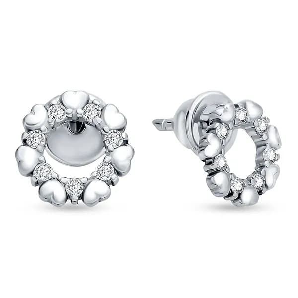 Серьги женские с фианитами серебро 925 пробы 585GOLD