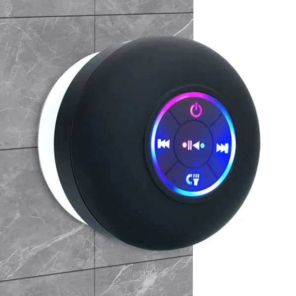 Портативная Bluetooth-колонка с присоской, водонепроницаемая и светодиодной подсветкой