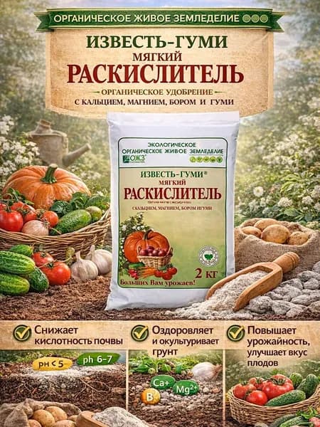Раскислитель почвы Известь-Гуми 2 кг