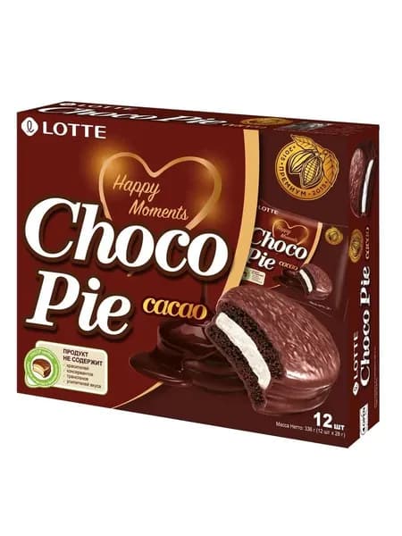 Печенье Chocopie Какао Lotte 12шт, 336г