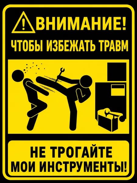 Плакат "Не трогайте мои инструменты"