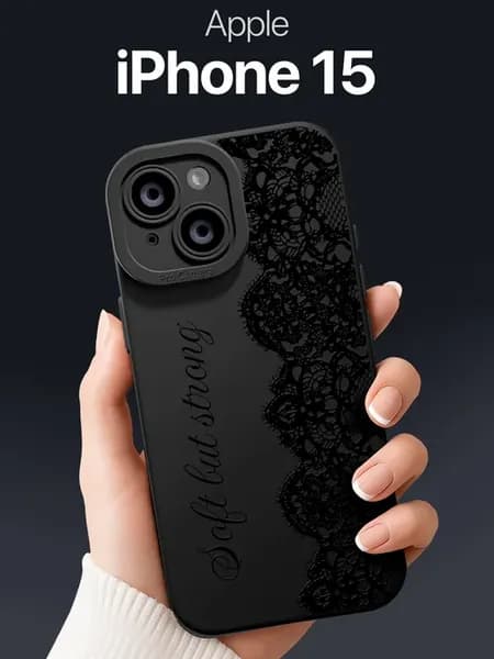 Чехол на iPhone 15 с кружевом