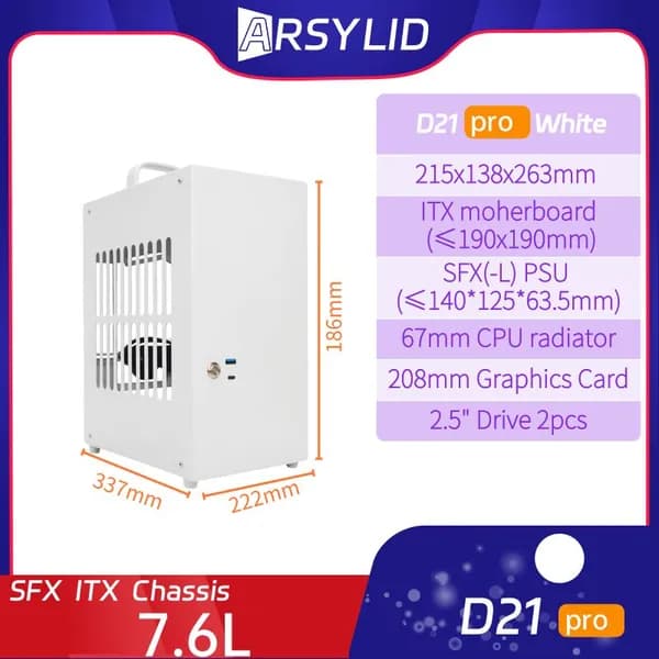 Компьютерный корпус D21pro, белый