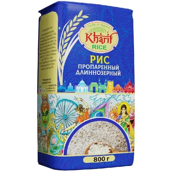 Рис KHARIF пропаренный длиннозерный 800г