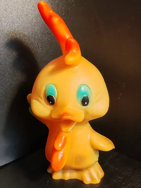 Винтажная резиновая игрушка с пищалкой Петушок СССР