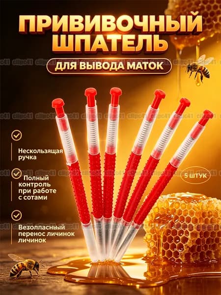 Пчеловодство инвентарь, прививочный шпатель для переноса личинок, набор 5 шт.