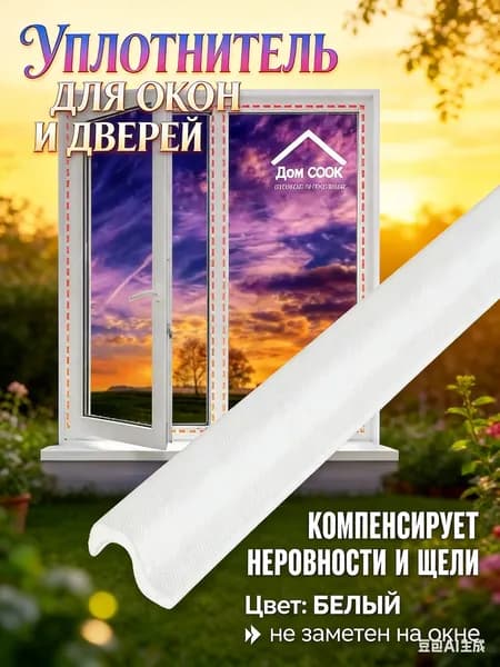 Уплотнитель тепло и звукоизоляционный, для окон и дверей, 10 м.