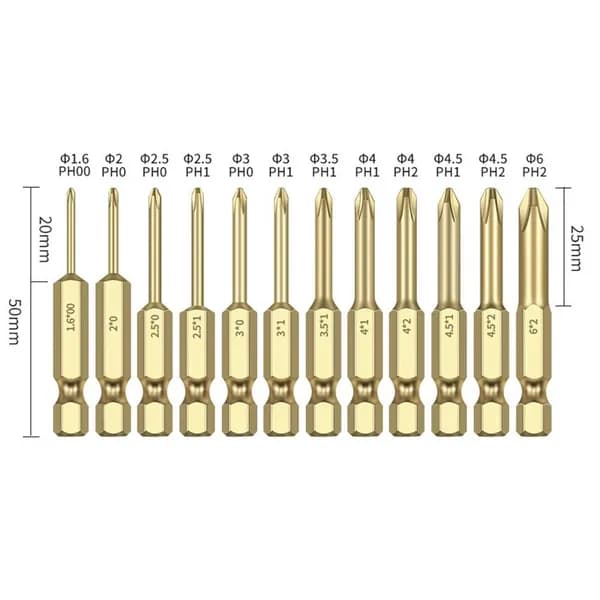 OZ-BDOT-1 шт. отвертка бита 1/4'' шестигранный хвостовик 50 мм PH00 PH0 PH1 PH2 сверло для электрической ударной дрели-шуруповерта инструменты для ремонта мебели