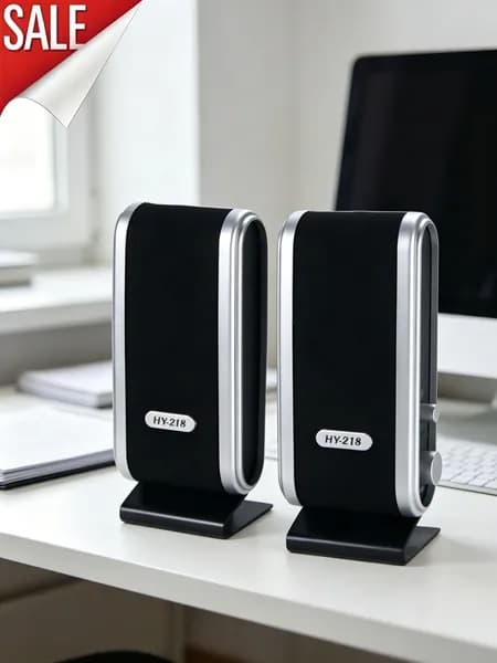 GJX Проводные колонки с USB питанием и RGB подсветкой для ПК и ноутбуков, 3.5мм разъем, стерео.